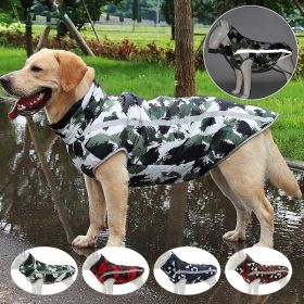 Winter windproof dog warm clothing; dog jacket; dog reflective clothes (colour: Black and white graffiti, size: m)