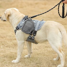 Universal Outdoor Dog Harness With Pet Leash And Snap Shackle Hitched Loop For Dogs (Color: black set with bag, size: m)