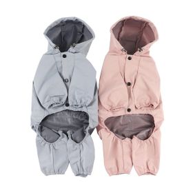 Pet dog clothing waterproof breathable reflective clothing small dog raincoat; Light reflecting strip (colour: Blue, size: m)