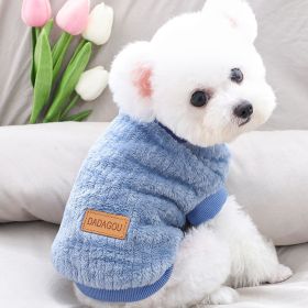 Pet Sweater; Warm Winter Plush Dog Sweater Knitwear Cat Vest; For Small & Medium Dogs (Color: Emerald, size: m)