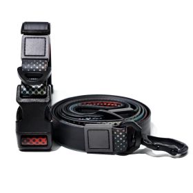Trendy Gradient Printed PVC Dog Leash & Collar Set, Waterproof Durable Pet Lead with Unique Pattern, Adjustable for Small Medium Large Dogs (Pattern: Black Polka Dot, size: m)