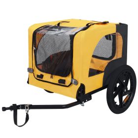 Pet Bike Trailer Dog Cart for Bicycle, Suitable for Small and Medium Pets, Easy Folding Cart Frame, Quick Release Wheel, Non-Slip Floor (Color: as Pic)